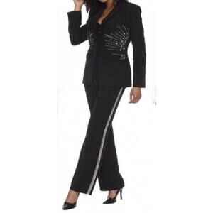 NEW AZI rhinestone blazer in black